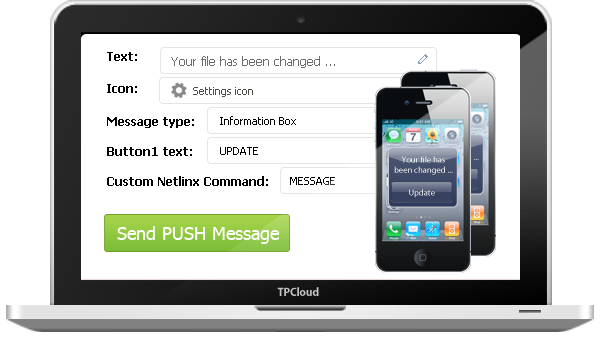 Send PUSH notifications to apply updates easily